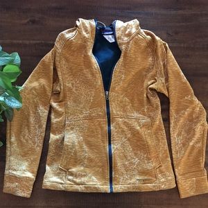 Patagonia yellow zip-up hoodie